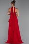 Robe de Soirée Longue Mousseline Rouge ABU5280