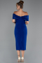 Robe De Soirée Midi Bleu Saxe ABK2263