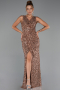 Robe de Soirée Longue Cuivre ABU5281
