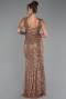 Robe de Soirée Longue Cuivre ABU5281