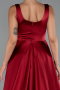 Robe De Soirée Satin Longue Rouge Bordeaux ABU4715