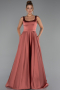 Robe De Soirée Satin Longue Marron clair ABU5136