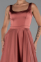 Robe De Soirée Satin Longue Marron clair ABU5136