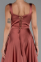 Robe De Soirée Satin Longue Marron clair ABU5136