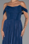 Robe de Cérémonie Longue Mousseline Bleu Marine ABU5283