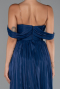 Robe de Cérémonie Longue Mousseline Bleu Marine ABU5283