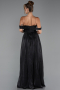 Robe de Cérémonie Longue Mousseline Noir ABU5283