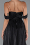 Robe de Cérémonie Longue Mousseline Noir ABU5283