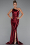 Robe De Soirée Longue Rouge Bordeaux ABU5022