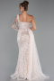 Robe De Fiançailles Grande Taille Longue Perlé Poudre ABU5273