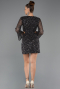 Robe De Soirée Courte Squameuse Noir ABK2438