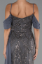 Robe de Soirée Longue Perlé Anthracite ABU5316