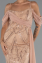 Robe de Soirée Longue Perlé Or ABU5316