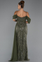 Robe de Soirée Longue Perlé Kaki ABU5316