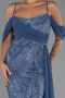 Robe de Soirée Longue Perlé Indigo ABU5316