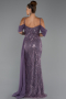 Robe de Soirée Longue Perlé Lavande ABU5316