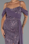 Robe de Soirée Longue Perlé Lavande ABU5316