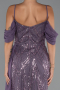Robe de Soirée Longue Perlé Lavande ABU5316