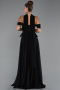 Robe de Soirée Longue Mousseline Noir ABU5327