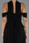 Robe de Soirée Longue Mousseline Noir ABU5327