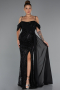 Robe de Soirée Longue Perlé Noir ABU5316