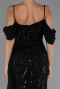 Robe de Soirée Longue Perlé Noir ABU5316