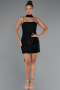 Robe de Soirée Courte Perlé Noir ABK2443