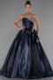 Robe de Soirée Longue Satin Bleu Marine ABU5324