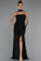 Robe de Soirée Courte Perlé Noir ABK2443