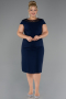 Robe De Invitation Grande Taille Midi Bleu Marine ABK2530