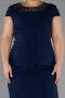 Robe De Invitation Grande Taille Midi Bleu Marine ABK2530