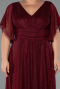 Robe de Soirée Grande Taille Longue Rouge Bordeaux ABU5323