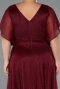 Robe de Soirée Grande Taille Longue Rouge Bordeaux ABU5323