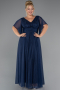Robe de Soirée Grande Taille Longue Bleu Marine ABU5323