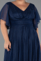 Robe de Soirée Grande Taille Longue Bleu Marine ABU5323