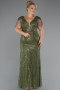 Robe de Soirée Grande Taille Longue Perlé Kaki ABU5336