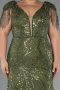 Robe de Soirée Grande Taille Longue Perlé Kaki ABU5336