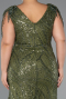 Robe de Soirée Grande Taille Longue Perlé Kaki ABU5336