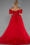 Robes De Soirée Grande Taille Longue Rouge ABU3623