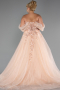 Robes De Soirée Grande Taille Longue Saumon ABU4722
