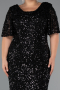 Robe Grande Taille Longue Noir ABU5318