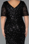 Robe Grande Taille Longue Noir ABU5318
