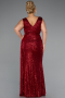 Robe De Soirée Grande Taille Squameuse Longue Rouge ABU3194