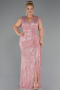 Robe de Soirée Grande Taille Longue Squameuse Poudre ABU3194