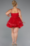 Robe Grande Taille Courte Rouge ABK2436