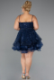 Robe Grande Taille Courte Bleu Marine ABK2436