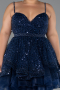 Robe Grande Taille Courte Bleu Marine ABK2436