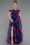 Robe De Soirée Grande Taille Longue Bleu Marine ABU5263