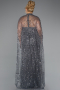 Robe De Mariée Grande Taille Longue Perlé Anthracite ABU5328