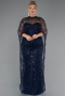Robe De Mariée Grande Taille Longue Perlé Bleu Marine ABU5328